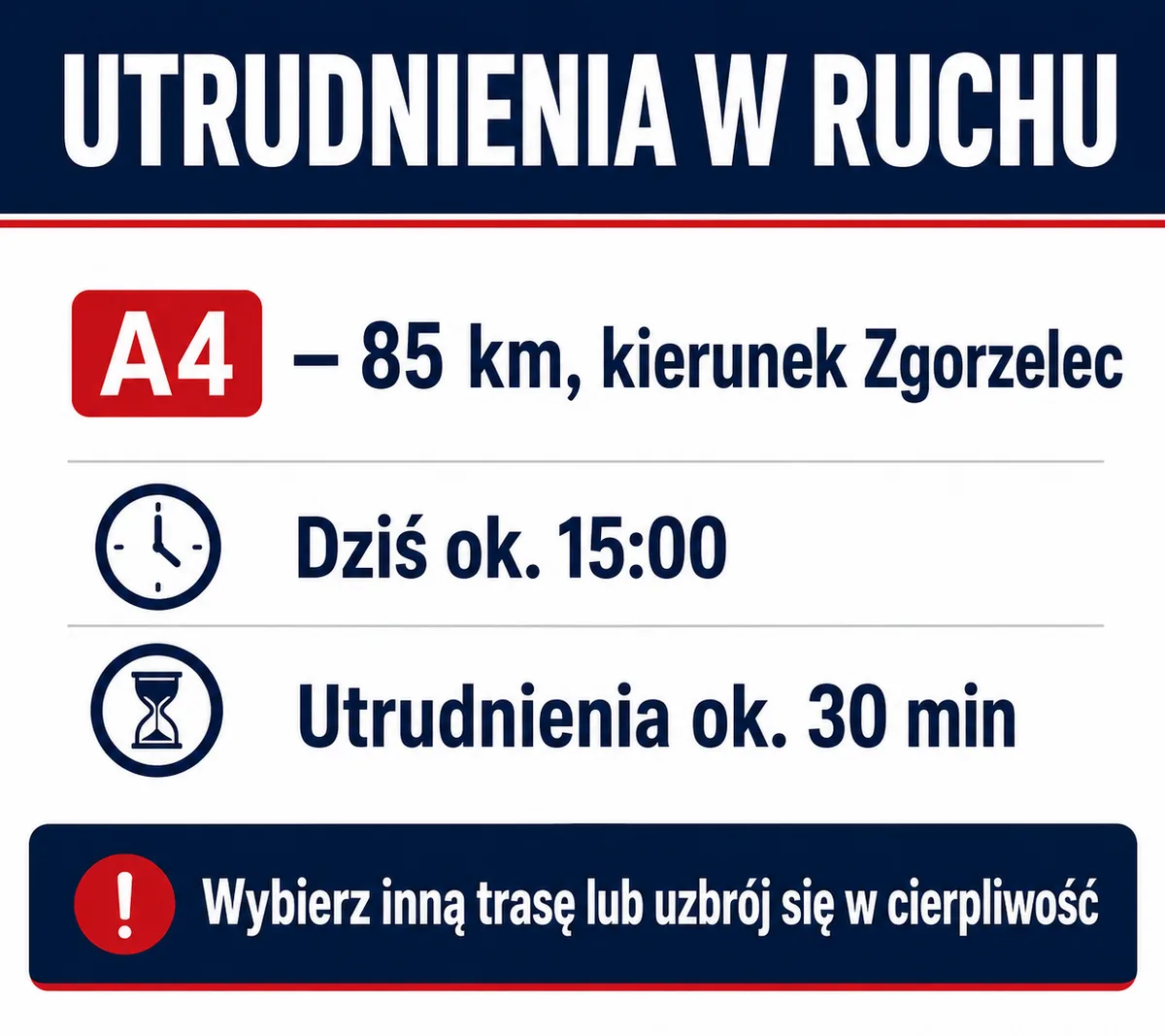 Utrudnienia na A4 w kierunku Zgorzelca