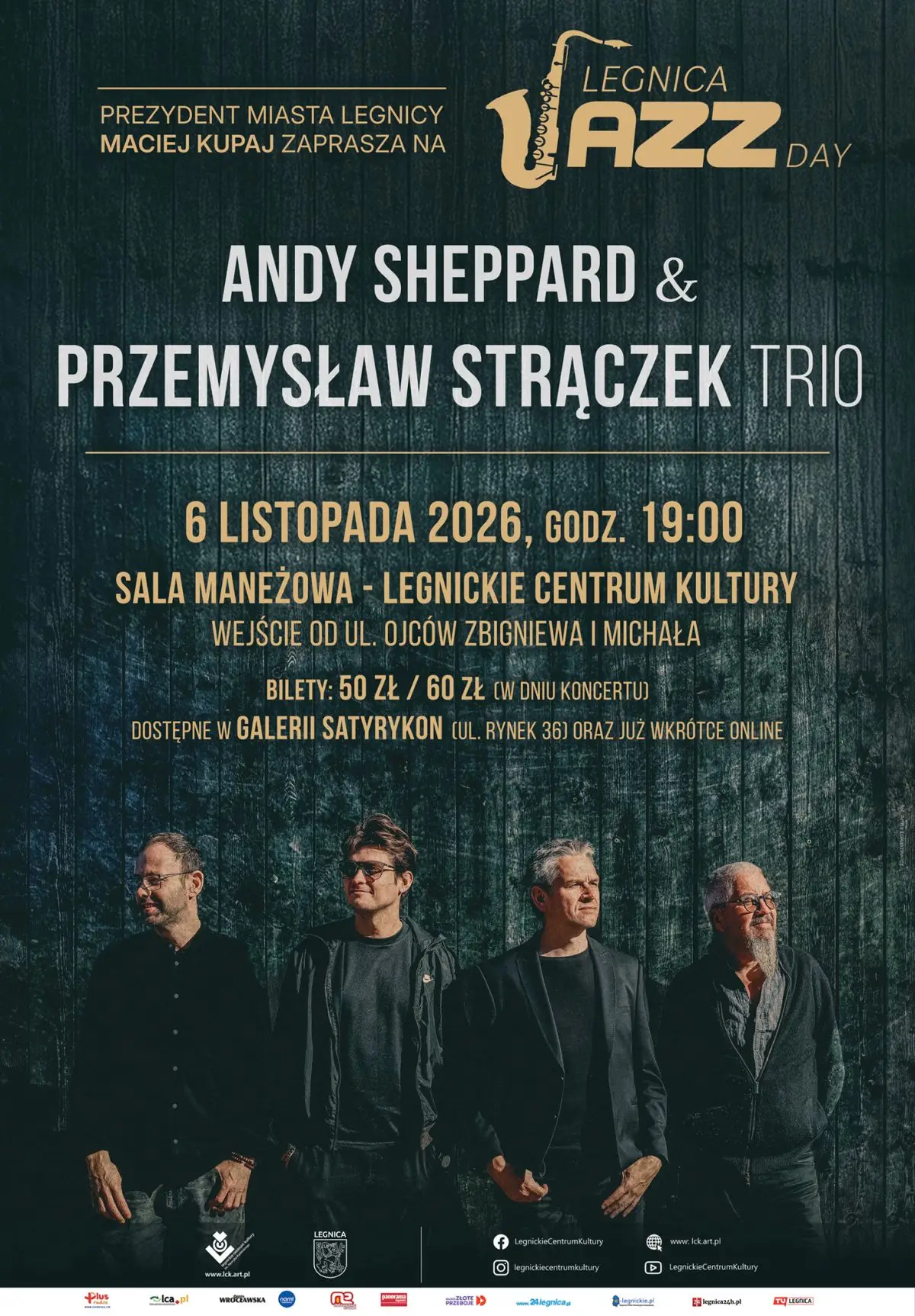 Legnica Jazz Day - Koncert Andy'ego Shepparda i Przemysława Strączka Trio