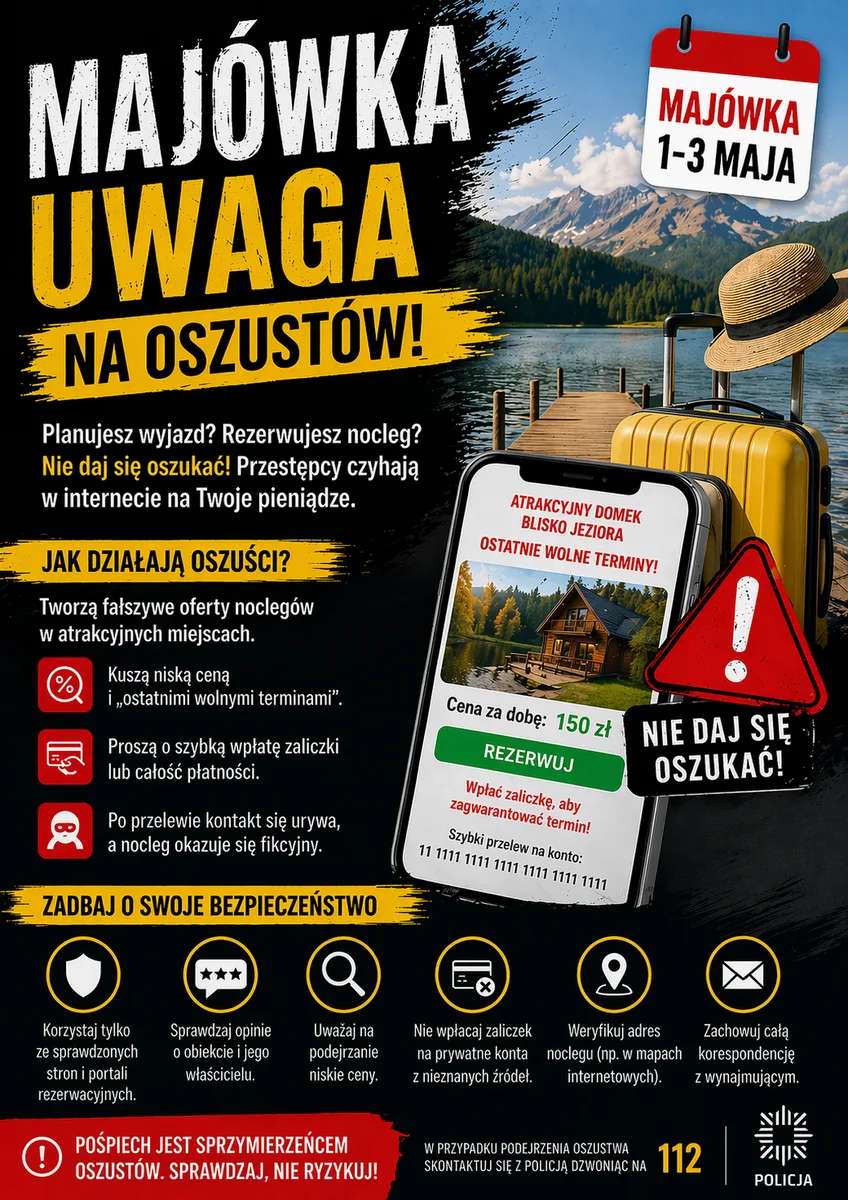 Zachowaj ostrożność przy rezerwacji wyjazdów na Majówkę