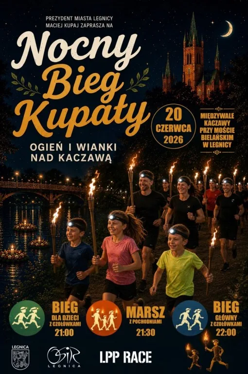 Nocny Bieg Kupały w Legnicy w ramach Legnickich Wianków