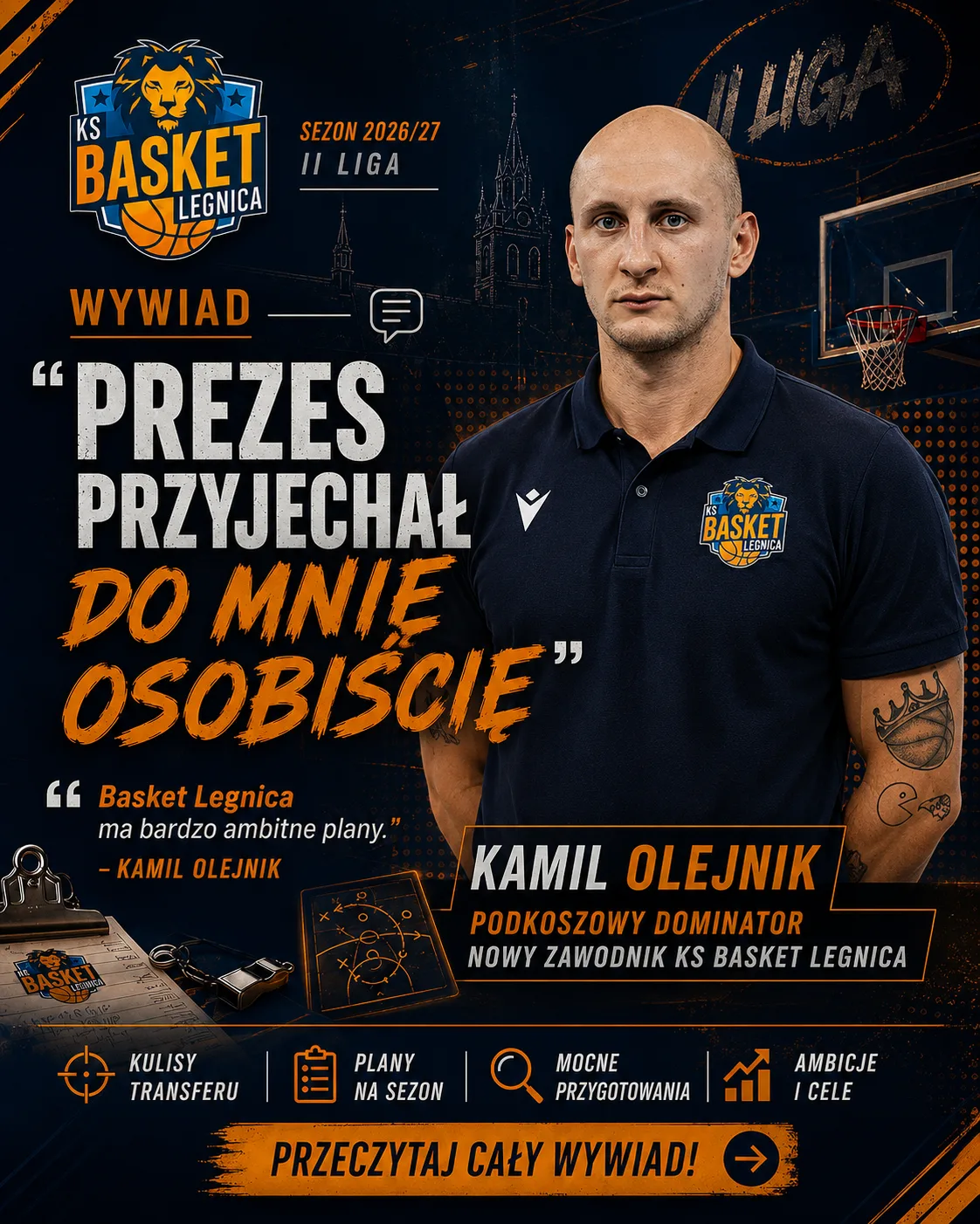 Kamil Olejnik dołącza do Basket Legnica – kulisy transferu