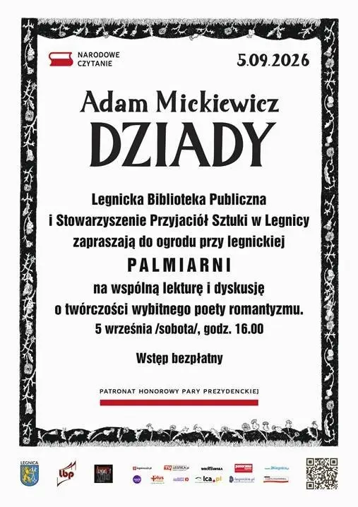 Narodowe Czytanie 2026: „Dziady” Adama Mickiewicza w Legnicy