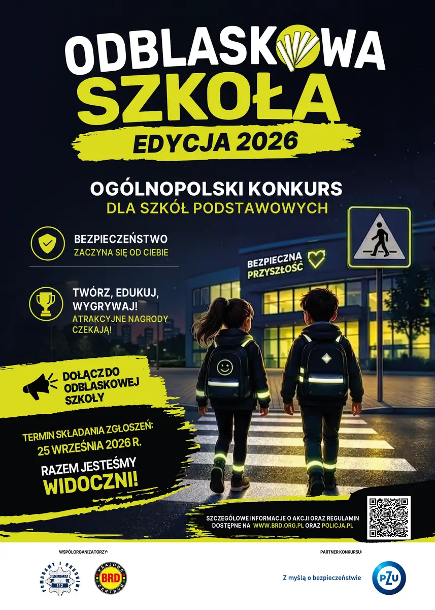 Ostatni dzień na zgłoszenie szkoły do konkursu Odblaskowa Szkoła 2026