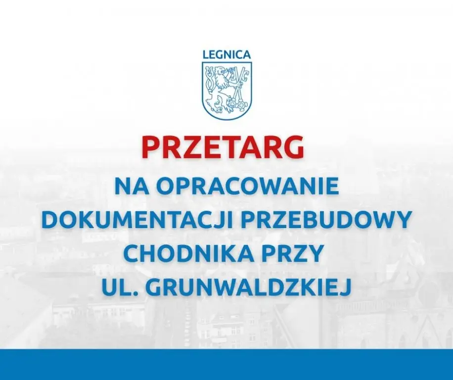 Przetarg na dokumentację przebudowy chodnika przy ul. Grunwaldzkiej