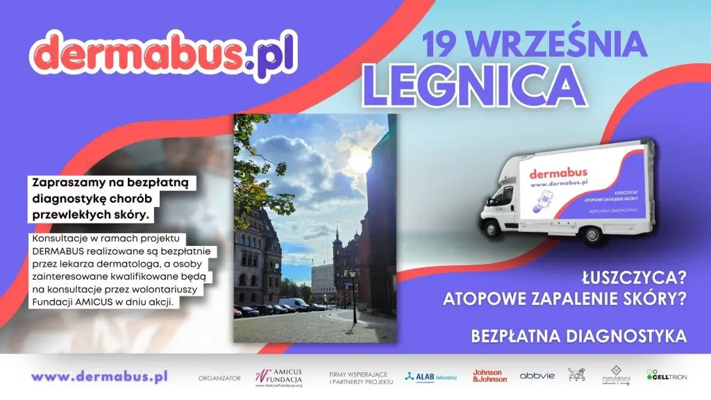 Bezpłatne konsultacje dermatologiczne w mobilnej strefie Dermabusa w Legnicy