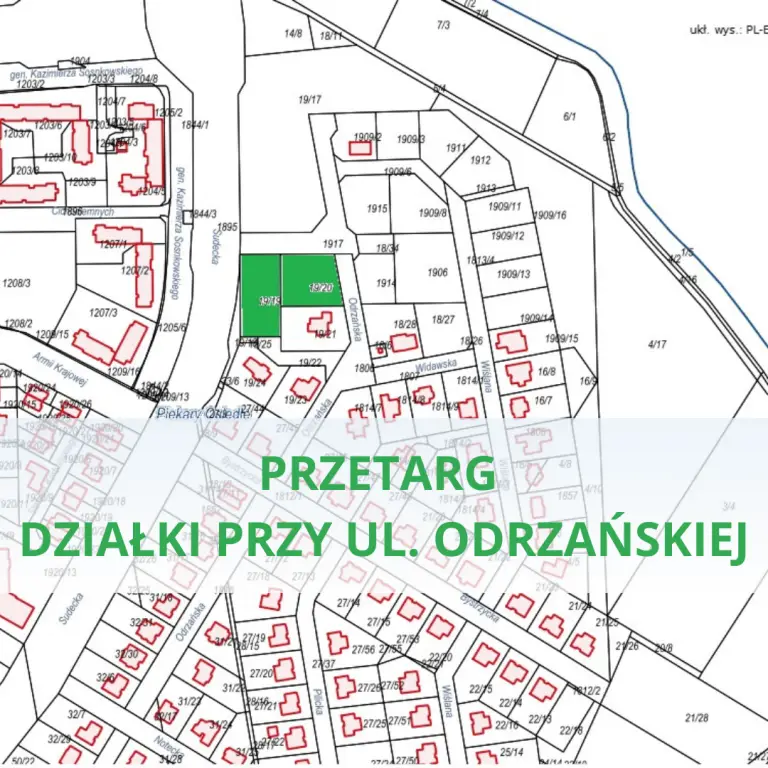 Przetarg na sprzedaż działek przy ul. Odrzańskiej w Legnicy