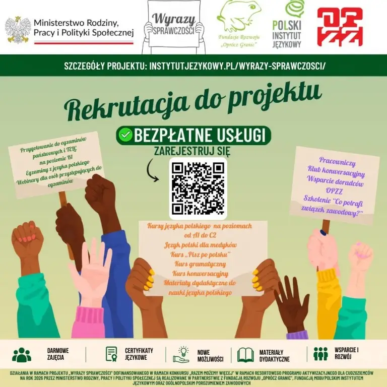 Bezpłatne wsparcie językowe i prawne dla obcokrajowców w Polsce w ramach projektu „Wyrazy sprawczości”