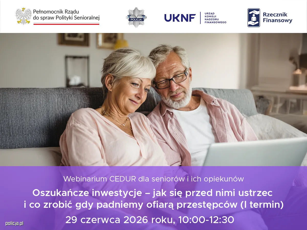 Bezpłatne webinarium dla seniorów i opiekunów – jak uniknąć oszustw?