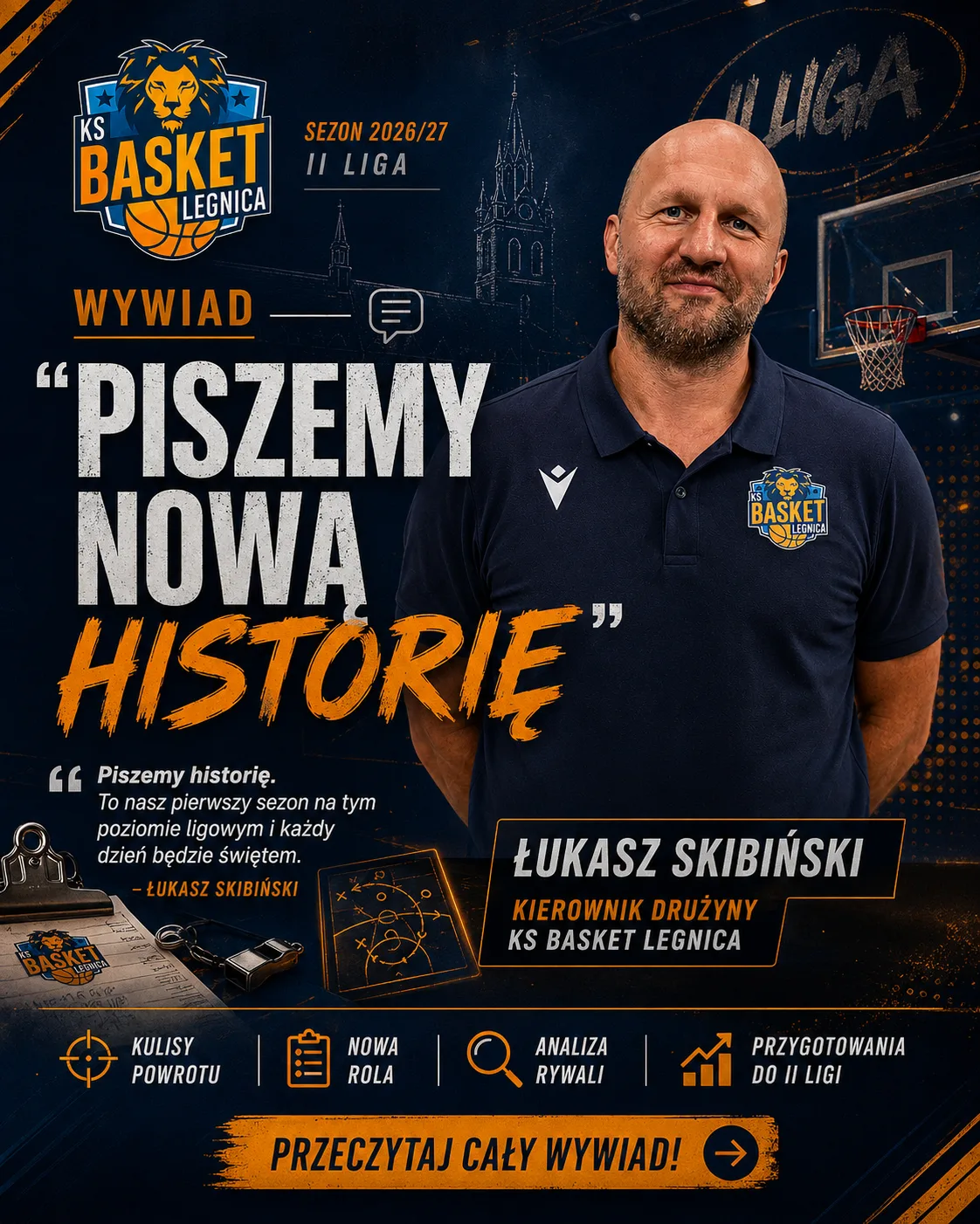 Łukasz Skibiński nowym Kierownikiem KS Basket Legnica – Rozmowa o wyzwaniach i planach na sezon