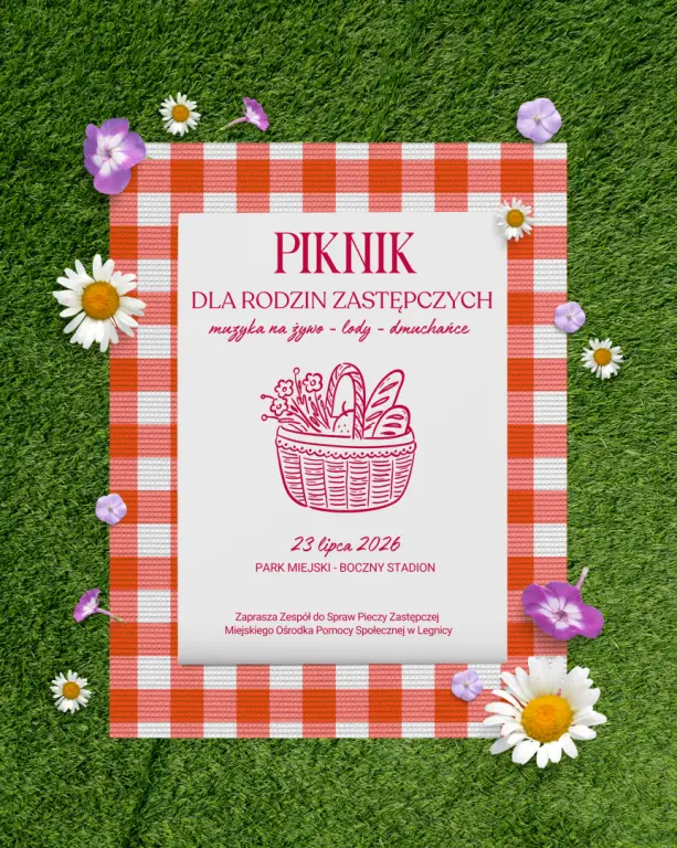 Rodzinny piknik w Parku Miejskim dla rodzin zastępczych