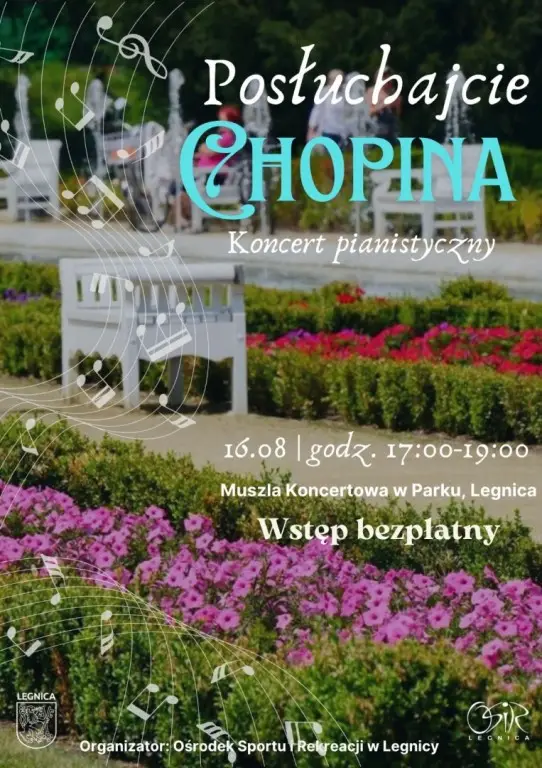 Koncert muzyki Chopina w Parku Miejskim w Legnicy